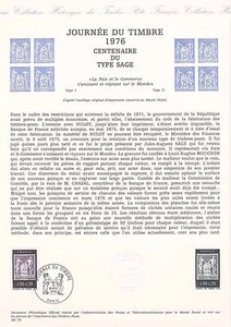 Document Philatélique 1er Jour 06 1976 Journée timbre Type Sage - Imagen 1 de 1