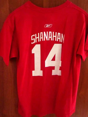 DETROIT RED WINGS youth lrg tee Brendan Shanahan hockey T shirt Reebok NHL wing - Изображение 1 из 2