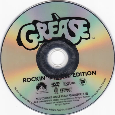 Grease: Rockin' Rydell Edition (Widescreen DVD, 1978) *DISC ONLY* - Image 1 of 2