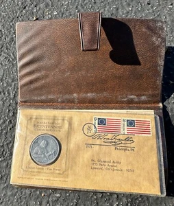 1975 Postal Service Bicentennial Commemorative Ben Franklin Pewter Medal & Cover - Picture 1 of 8