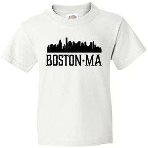 Inktastic Boston Massachusetts Skyline City Silhouette Youth T-Shirt Ma Cities U - Picture 1 of 7