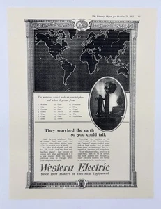 1922 Paper Ad Reprint Western Electric Equipment Telephone Materials List - Picture 1 of 7