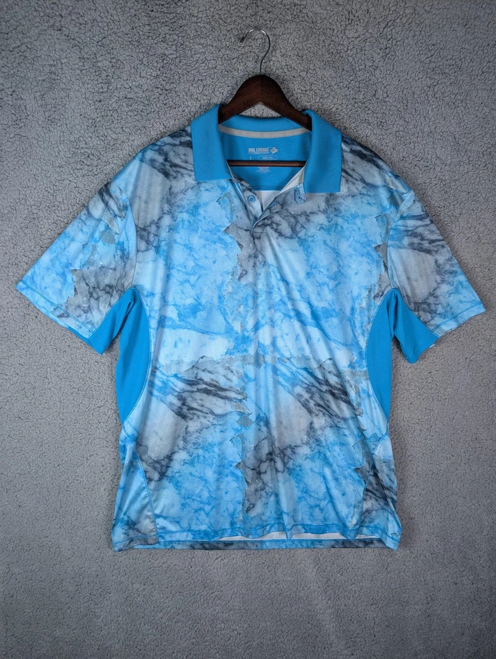 Reel Legends Shirt Mens Large Blue Gray Reel-Tec Performance Polo Fishing Golf - Image 1 of 4