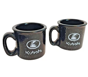 Posten 2 Stk. Kubota Tractor Company 11 Unzen Kaffee Tee Schwarz Becher Logo 45th Anniversary - Bild 1 von 6