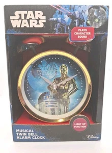 Star Wars Musical Twin Bell Alarm Clock In Box Rare - Foto 1 di 7