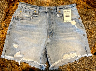 Pantalones Cortos de Denim Destructed Free People We the Free Makai Playa Paraíso Talla 27 Nuevos con Etiquetas Foto 1 de 4