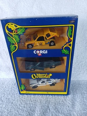 Corgi C59/6 Merry Christmas Three Car Box Set From 1990 1/43 Volvo Rover Peugeot - Image 1 of 4