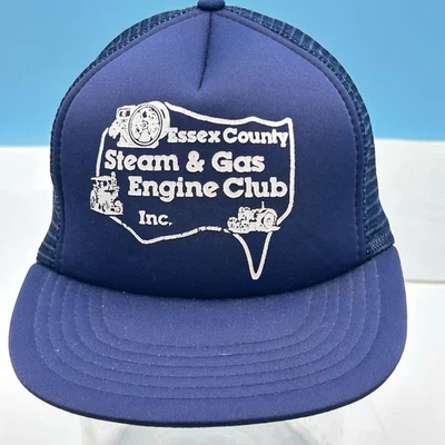 Gorra de camionero Essex County Steam Gas Engine Show McGregor ON malla azul SnapBack Foto 1 de 4