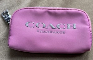COACH FRAGRANCE Mini Cosmetic Pretty Pink Sparkly Zipper Purse 3" X 5" - Picture 1 of 10