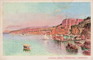 IT Sorrento Italy-Imperial Hotel-Tramontano Castle-Vintage c1915 Postcard (F8) - Picture 1 of 4