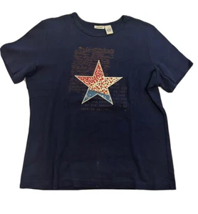 Vintage CHEROKEE Women's Top T-Shirts Black&Printable color design Size L - Picture 1 of 8