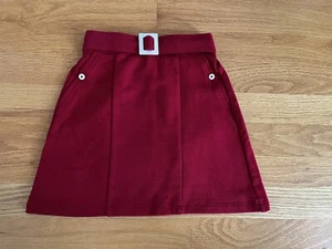 Olive Juice Red Mini Skirt Girls Size 4 Jersey 1960’s Style Cotton Belted - Picture 1 of 5