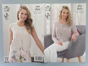 LADIES' CARDIGAN & WAISTCOAT, 71-117, 4ply - KING COLE Knitting Pattern 3920 - Picture 1 of 3