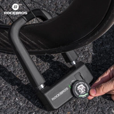 ROCKBROS Bike Lock Anti Theft Smart NFC Card U-Lock for MTB Road, Folding Bike - Image 1 of 4