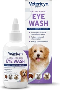 plus Dog and Cat Eye Wash | Eye Drops for Dogs and Cats to Flush and Soothe Eye - Picture 1 of 12