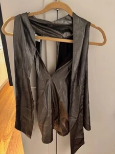 FEEL THE PIECE Terre Jacobs Metallic Silver BLOUSE XS/S - Picture 1 of 8