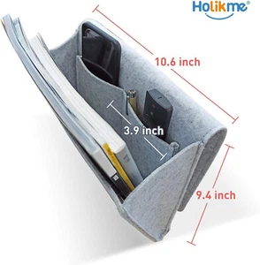 4 pcs Gray Bedside Caddy Felt Hanging Bedside Pocket Bedside Storage Organizer - Picture 1 of 15