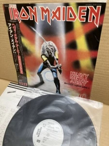 HEAVY METAL ARMY IRON MAIDEN JAPAN LIVE EMS 41004 Vinyl OBI JAPAN LP Promo - Foto 1 di 2