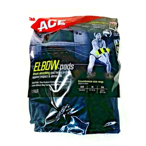 ACE 3M Ellenbogenschoner schwarz Einheitsgröße Erwachsene stoßdämpfend Sport 1 Paar - Bild 1 von 4