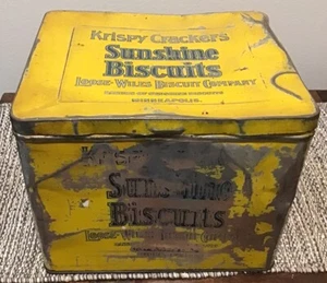 Antique Vintage Krispy Crackers Sunshine Biscuits Tin. Minneapolis - Picture 1 of 7