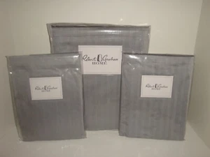 Robert Graham Herringbone Queen Duvet Cover Standard Shams Set Charcoal Gray - Picture 1 of 11
