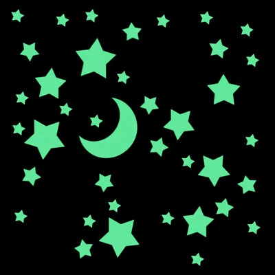 15 - 65 GROßE Leuchtsterne ⭐ nachleuchtend selbstklebend deutsche HP-Folie© - Bild 1 von 4