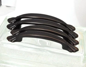 (4) Tiradores de bronce frotado con aceite mango de período eduardiano con cremallera de 3,5" y 4" cc (leer) - Imagen 1 de 12