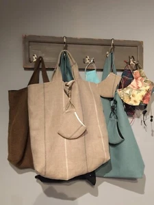 TOTE BAG & FACE COVER MARKET SETs - CLIP YOUR MASK TO THE BAG !! - Picture 1 of 36