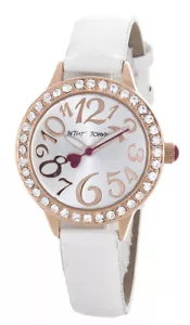 Betsey Johnson Women's White Strap Silver Dial Watch BJ00536-38 - Picture 1 of 2