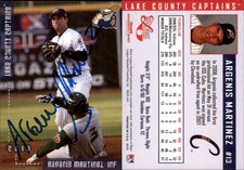Argenis Martinez Signed 2010 Grandstand Lake County Captains #NNO Card Auto AU