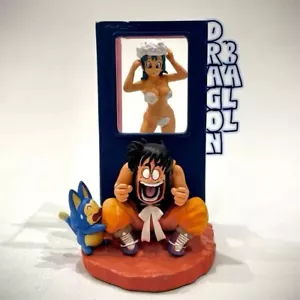 9.5cm Anime Dragon Ball Z Figure Bulma Yamcha Figurine Peeping Funny - Picture 1 of 7