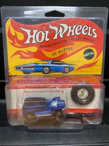 Vintage 1969 Mattel HOT WHEELS REDLINE THE DEMON MOC MIP non perforato pressofuso BLU - Foto 1 di 11