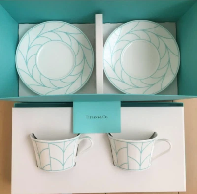 Tiffany&Co Tiffany Wheat Leaf Cup & Saucer Pair set bone china unused