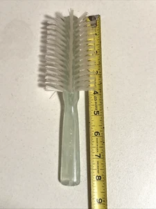 "Cepillo de pelo vintage de cerdas rígidas de nailon transparente y blanco jaspeado Klenzo 8""" - Imagen 1 de 14