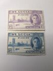 St. Lucia Stamps Set Of 2 #127-128 1946 PEACE ISSUE MINT Hinged O.G Stamp D64