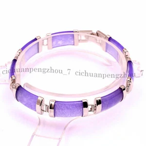 Natural Lavender Purple Jade Bangle Bracelet Fortune Women Lucky Gems Jewelry - Picture 1 of 9
