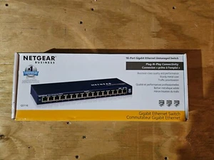Netgear Prosafe GS116 16 Port Gigabit Switch Ethernet - Picture 1 of 5