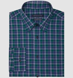 Camisa de vestir Tommy Hilfiger para hombre calce atlético sin pliegue manga larga a cuadros 2XL NUEVA CON ETIQUETAS - Imagen 1 de 8