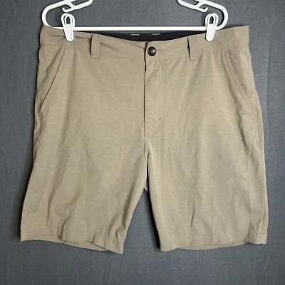 prAna Shorts Mens 36 Beige Tan Rotham Casual Outdoor Hiking Stretch Preppy Logo - Image 1 of 4