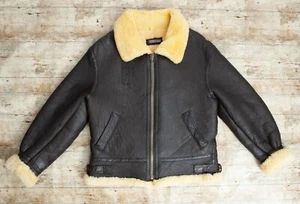 Chaqueta Bomber De Colección Tipo B3 Cuero Piel de Oveja Piel de Oveja Mediana 42 Pecho - Imagen 1 de 9