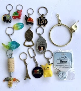 Lot of 13 Keychains Notre Dame Les Miserables Whistle & More 2.5 to 7in. 10.6oz - Picture 1 of 12