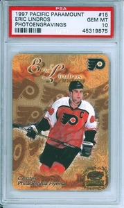 1997 Pacific Paramount Eric Lindros Photoengravings #15 HOF PSA 10 Pop 3 - Picture 1 of 2