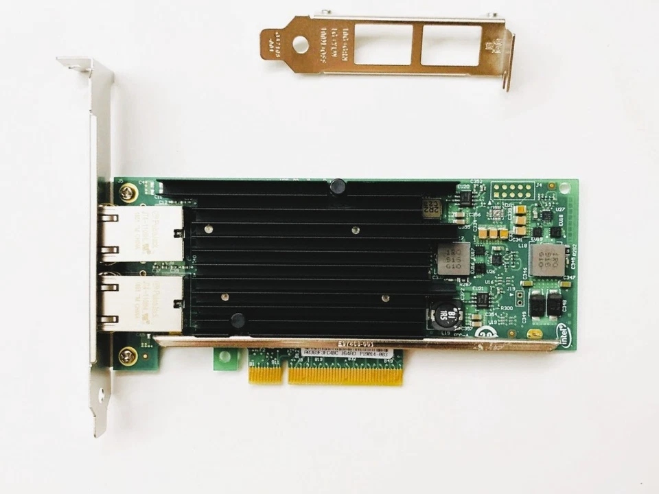 INTEL ORIGINAL X540-T2 X540T2 DUAL PORT NETWORK ADAPTER  WITH BOTH BRACKETS - Image 1 of 1