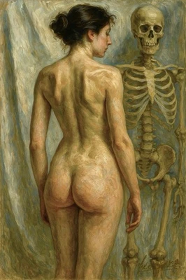 FIGURA ORIGINAL MUJER MARIO MENDOZA PINTURA AL ÓLEO ARTE MODELO ANATOMÍA DESNUDA Foto 1 de 4