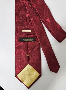 Donald J. Trump Signature Seal Collection Pisley Burgundy 100% silk necktie - Picture 1 of 3