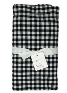 Pottery Barn Gingham Check Tablecloth 70" x 108" Black & White_Halloween_NWT_T#G - Picture 1 of 6
