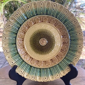 Antique Jugendstil Majolica Art Nouveau 11" Serving Plate Platter * STUNNING! - Picture 1 of 8