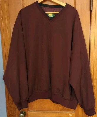 Cabela's Pullover Windbreaker Men’s 2 XL Maroon V Neck Jacket Poly - Image 1 of 4