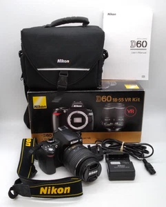 Nikon D60 DSLR Digitalkamera, 18-55mm VR Kit & Accs. Geringe Auslösungen. funktionstüchtig - Bild 1 von 20