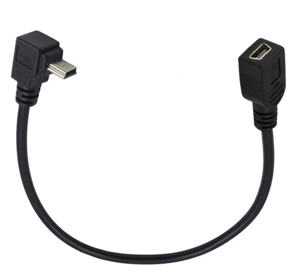 INNOV8 Cable conector de extensión mini USB en ángulo de 90 grados macho a mini USB hembra